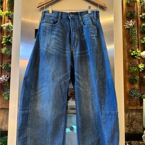 Pilcro Barrel Blue Jeans from Anthropologie